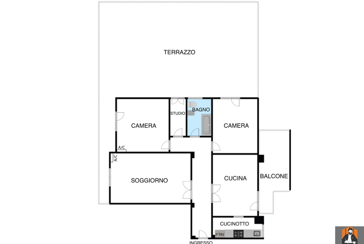 APPARTAMENTO CON TERRAZZO DI 90MQ E GARAGE