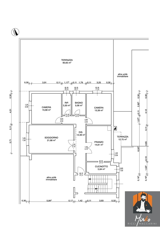 APPARTAMENTO CON TERRAZZO DI 90MQ E GARAGE