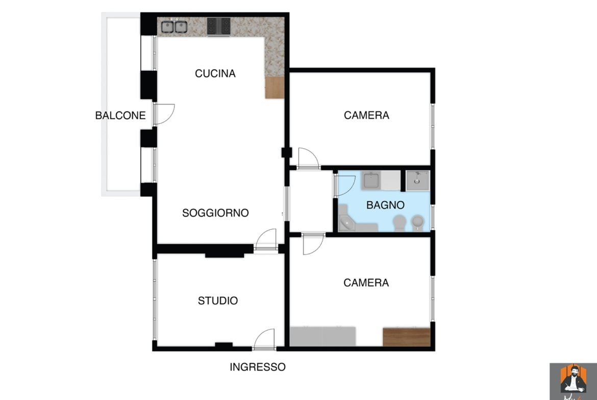 APPARTAMENTO CON TERRAZZO, STUDIO E GARAGE DOPPIO