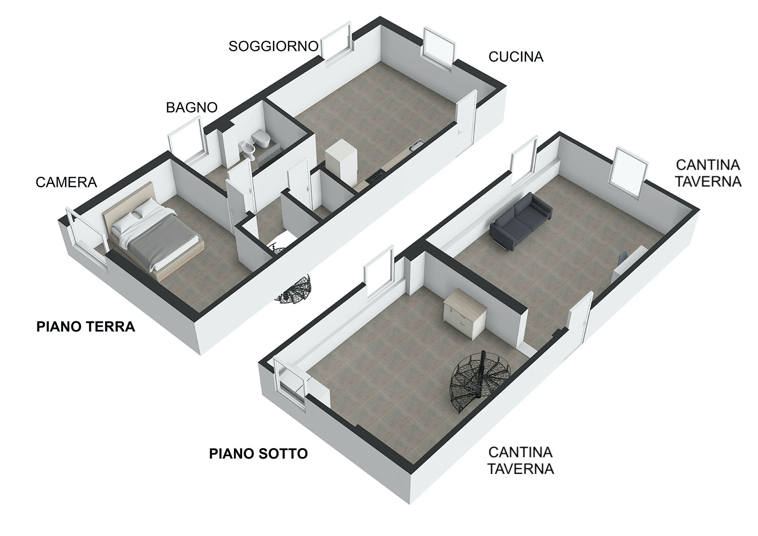 35 – Planimetria 3D – Appartamento Argelato Bologna APPARTAMENTO in RUSTICO RISTRUTTURATO | Ad ARGELATO, BOLOGNA