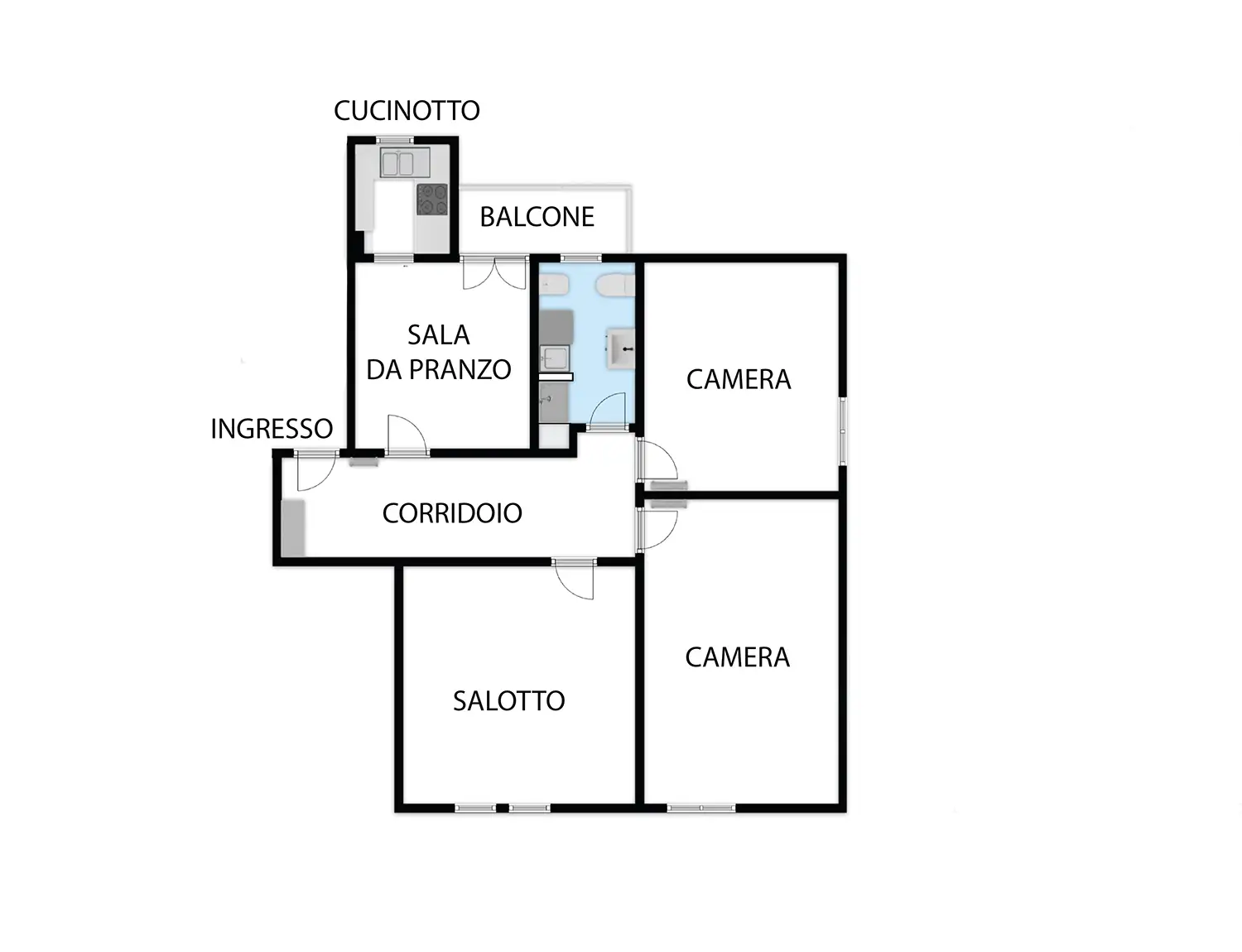 QUADRILOCALE in VENDITA a BOLOGNA ZONA STADIO: 92 mq, 2 CAMERE e ULTIMO PIANO